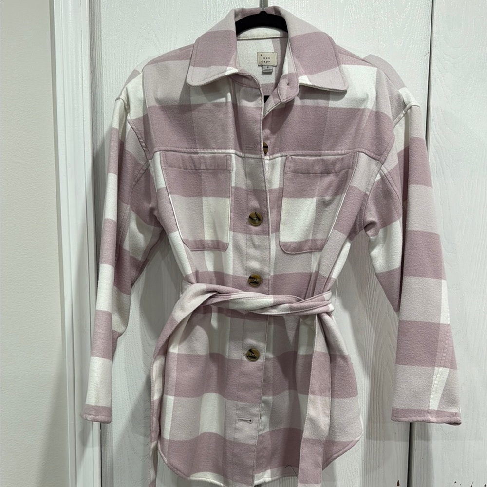 A New Day Pink and Cream Plaid Jacket